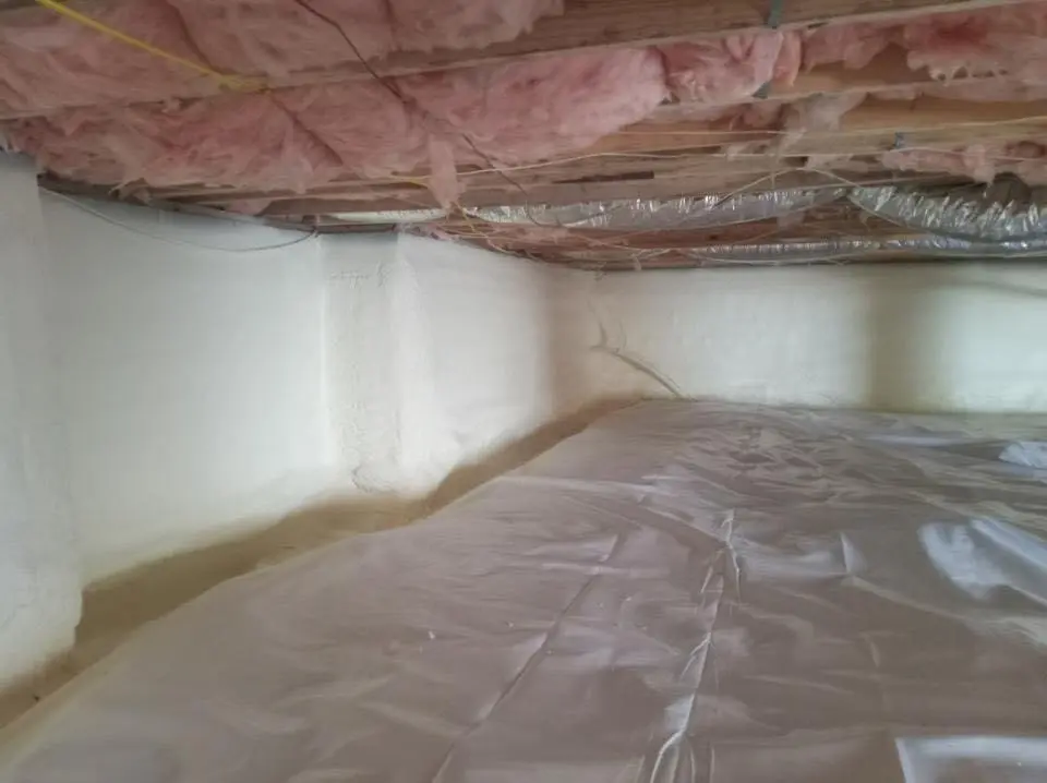 Crawl space encapsulation with closed-cell spray foam for Attic Insulation in Streamwood